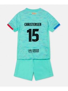 Barcelona Andreas Christensen #15 Ausweichtrikot für Kinder 2023-24 Kurzarm (+ Kurze Hosen)